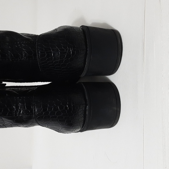 Dolce Vita Croc Lace Up Combat Boots - Picture 5 of 9